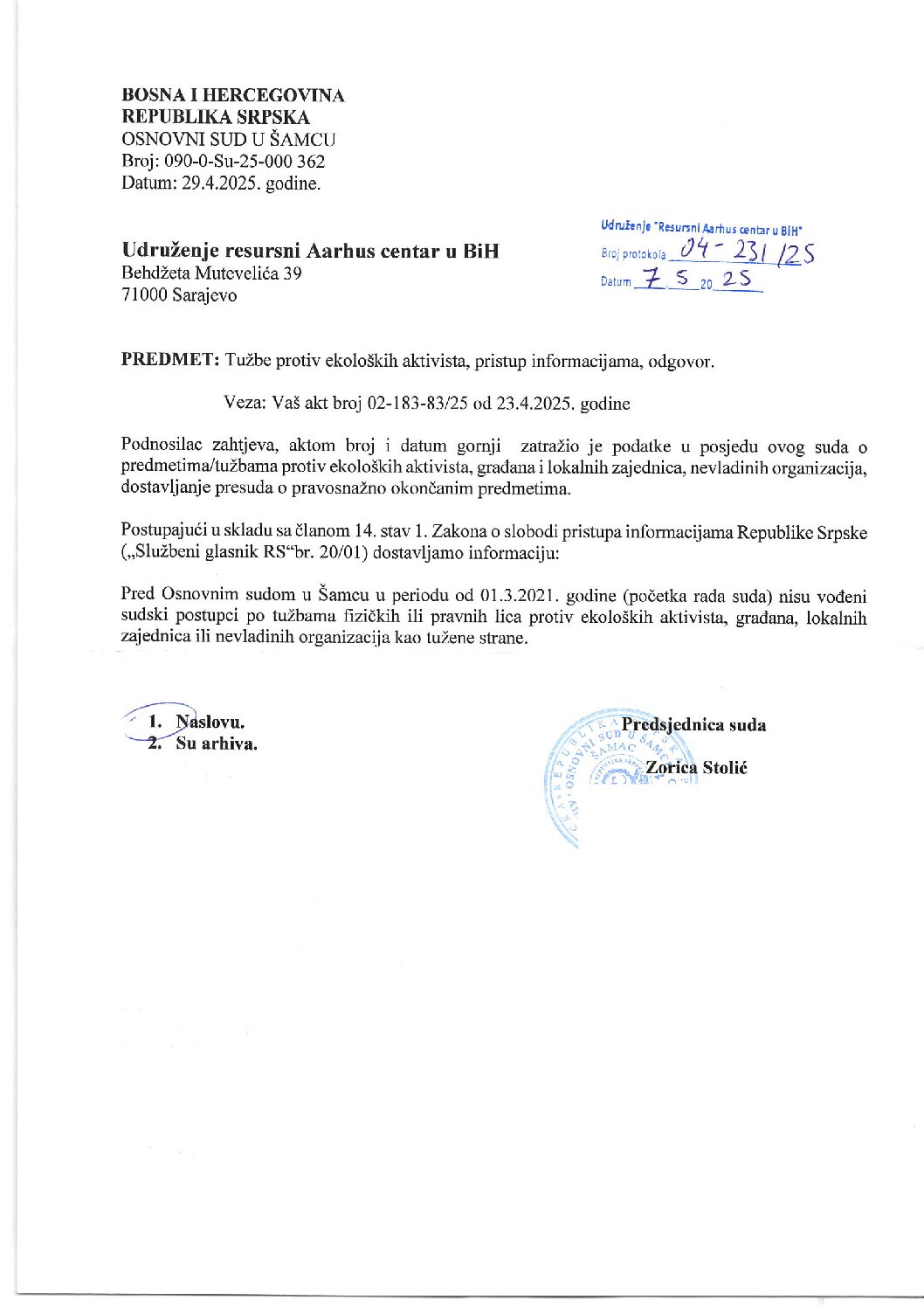 Osnovni sud u Šamcu, 7.5.2025.